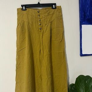Anthropologie Golden Button-Down Flowy pants